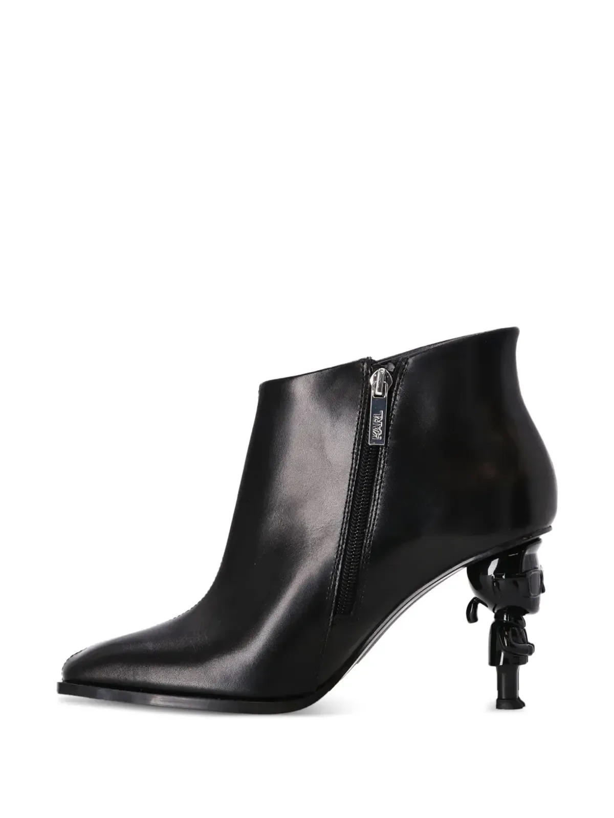 Karl Lagerfeld Ikon Karl-heel レザー アンクルブーツ - 画像3