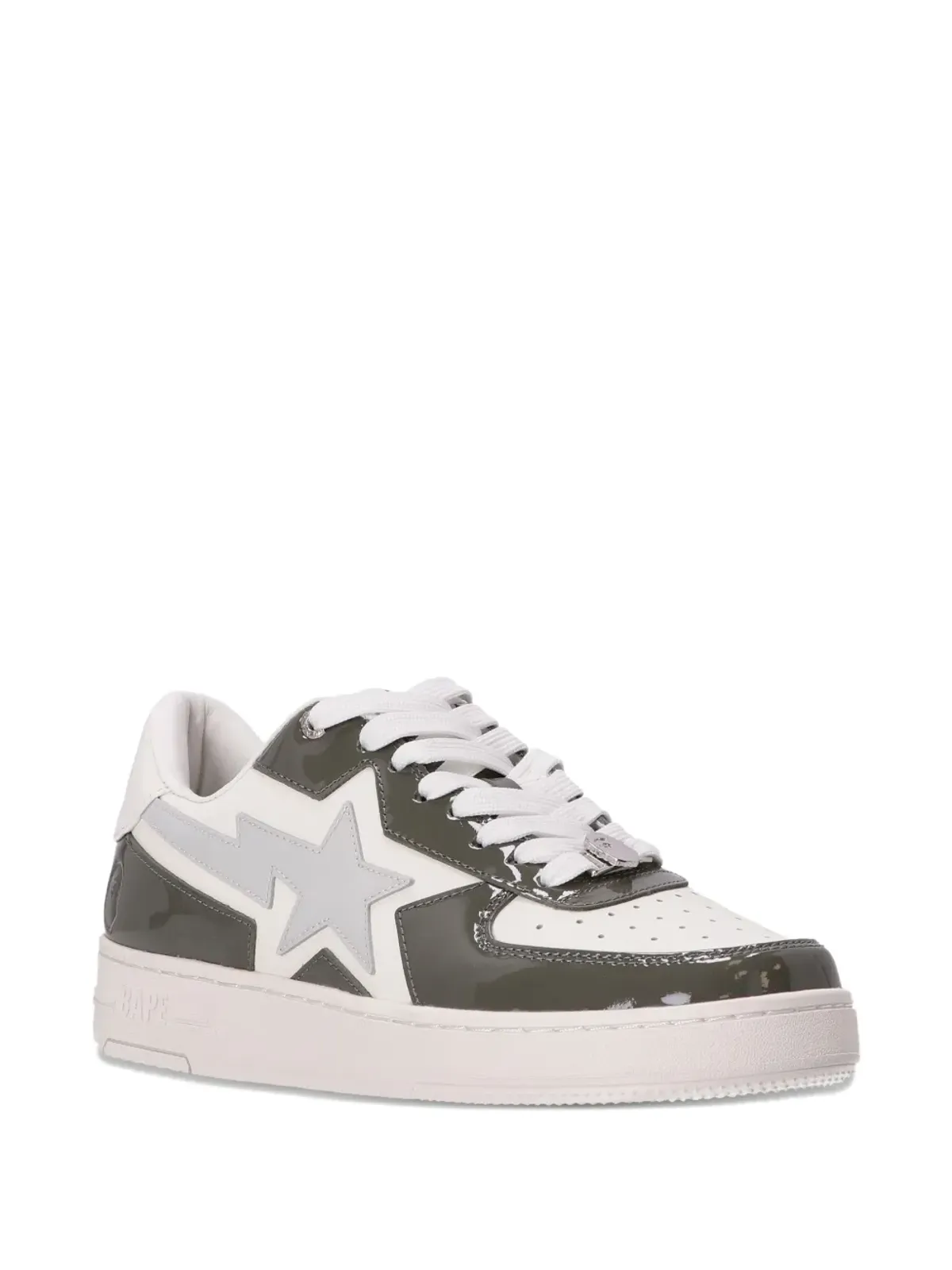 A BATHING APE® STA ロゴパッチ レザー スニーカー グレー - 画像2