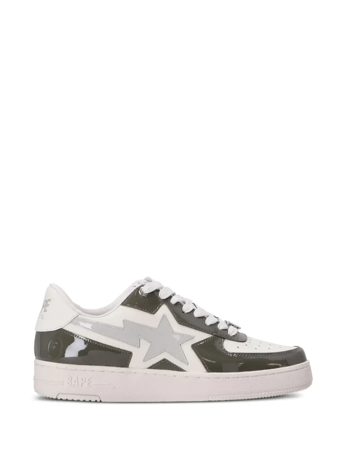 A BATHING APE® STA ロゴパッチ レザー スニーカー グレー - 画像3