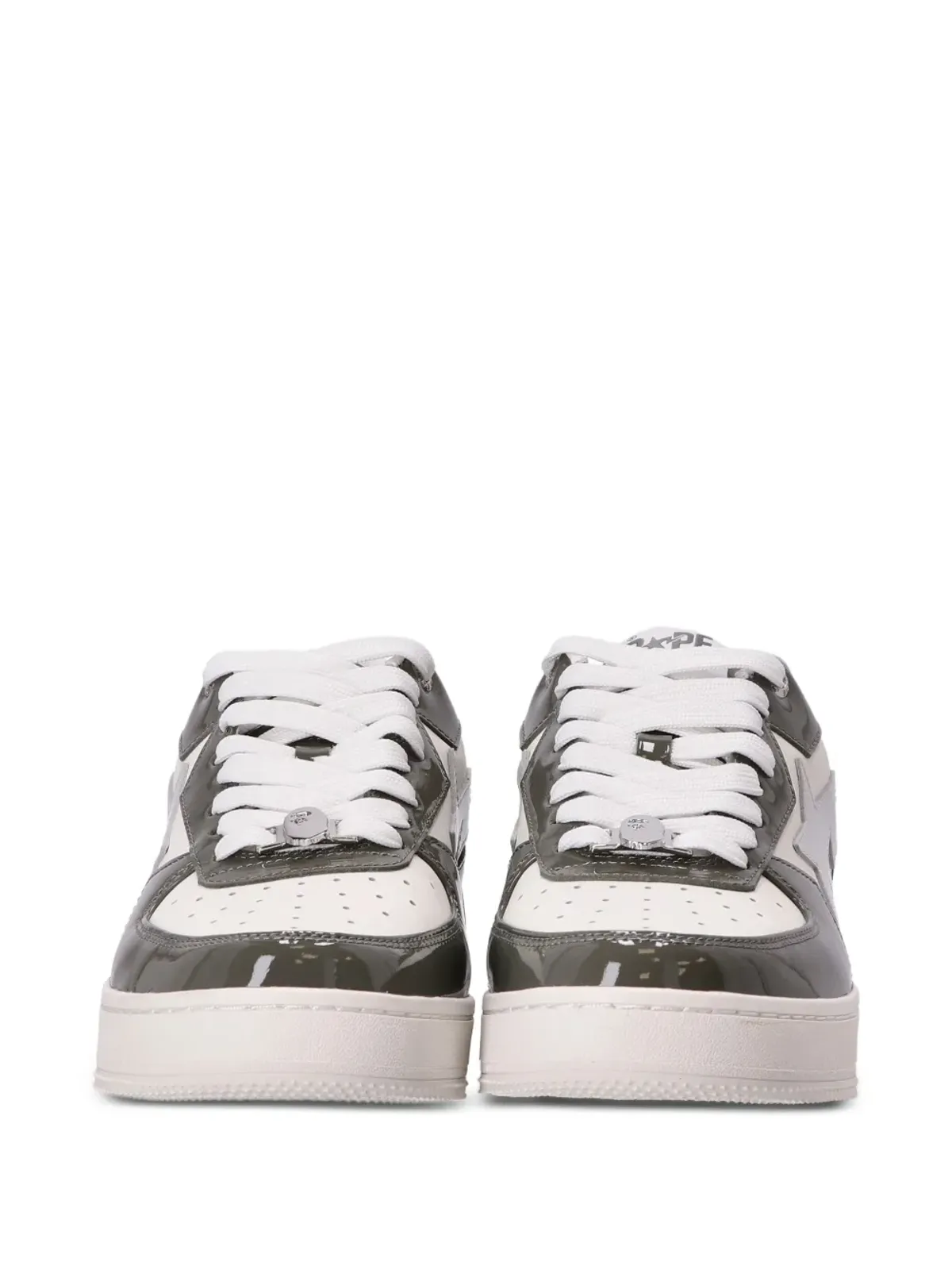 A BATHING APE® STA ロゴパッチ レザー スニーカー グレー - 画像4