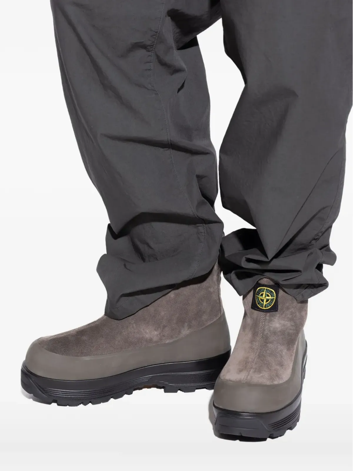 Stone Island スエード ロゴパッチ アンクルブーツ - 画像5