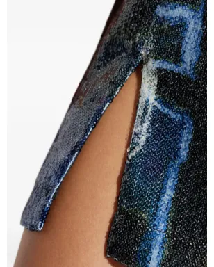 MUNTHE sequin abstract-print mini dress - Blue - サムネイル5