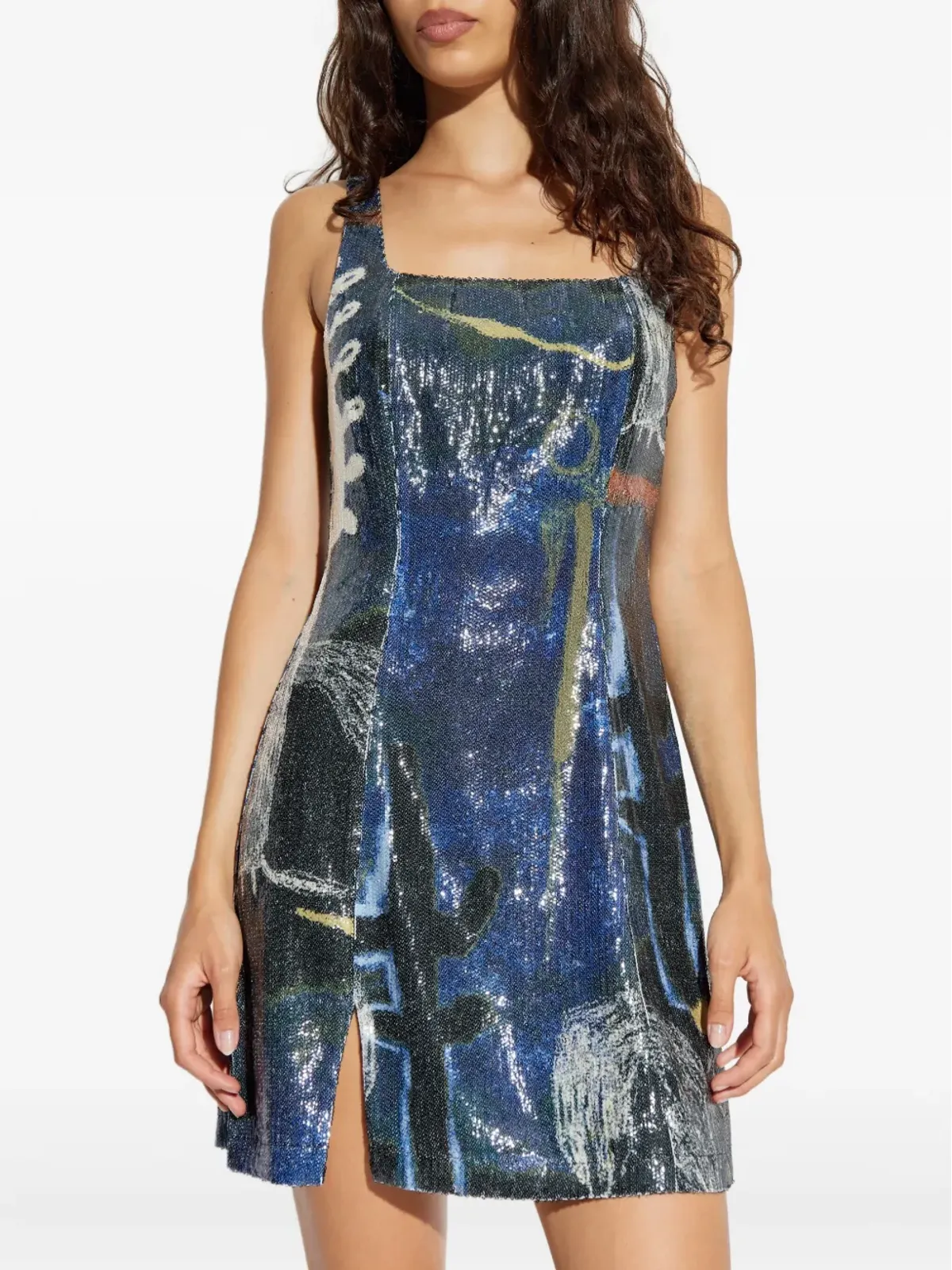 MUNTHE sequin abstract-print mini dress - Blue - 画像3
