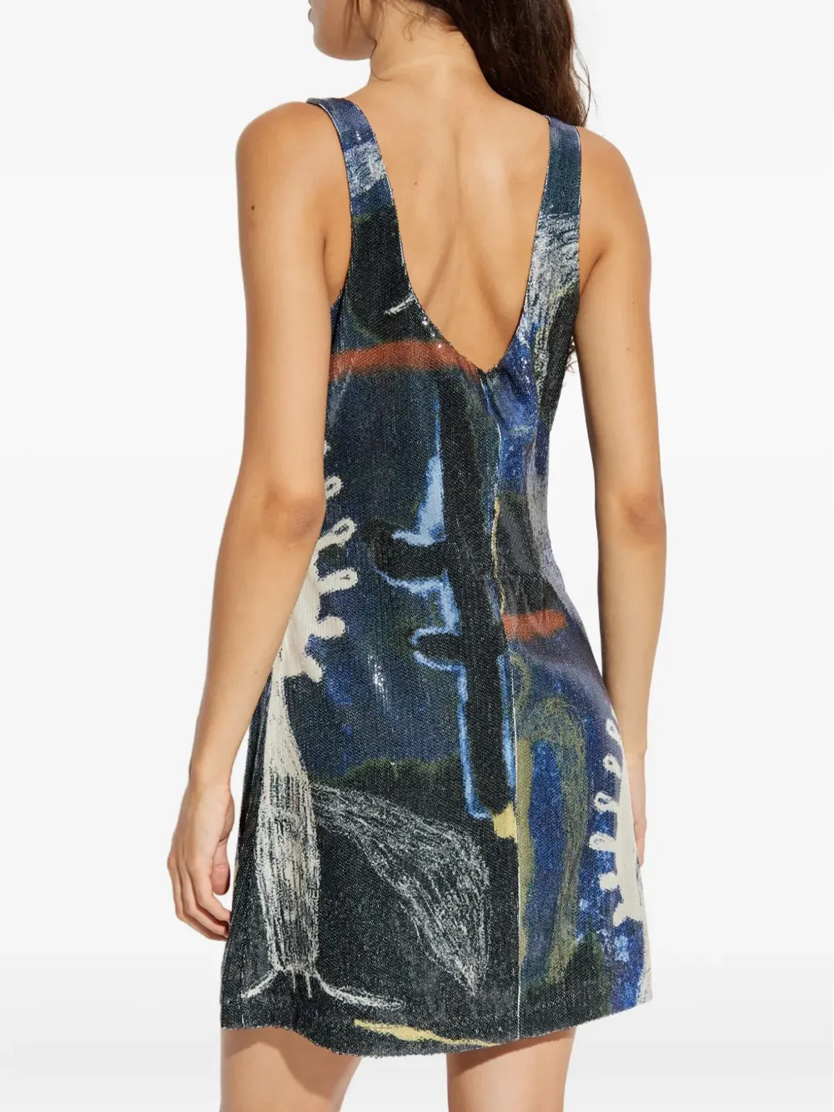 MUNTHE sequin abstract-print mini dress - Blue - 画像4