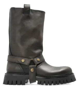 Golden Goose Kurt チャンク-バックルストラップ レザーブーツ - ブラウン - サムネイル1