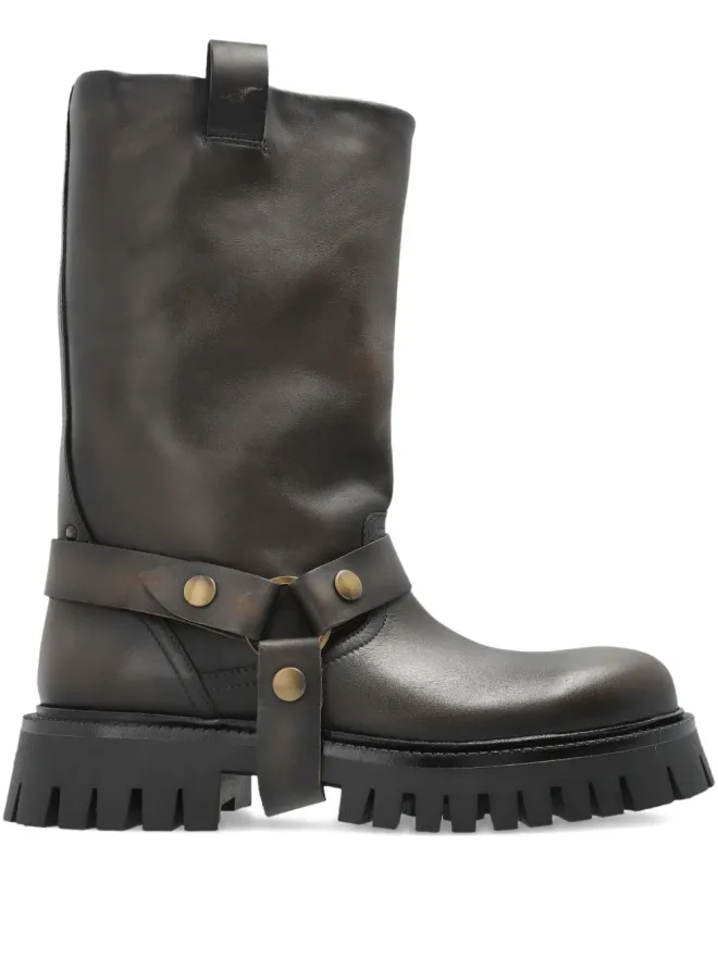 Golden Goose Golden Goose Kurt チャンク-バックルストラップ レザーブーツ - ブラウンの商品画像
