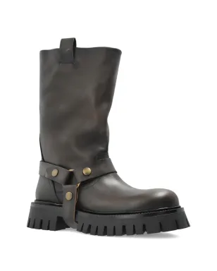Golden Goose Kurt チャンク-バックルストラップ レザーブーツ - ブラウン - サムネイル2