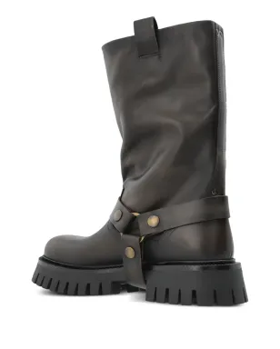 Golden Goose Kurt チャンク-バックルストラップ レザーブーツ - ブラウン - サムネイル3