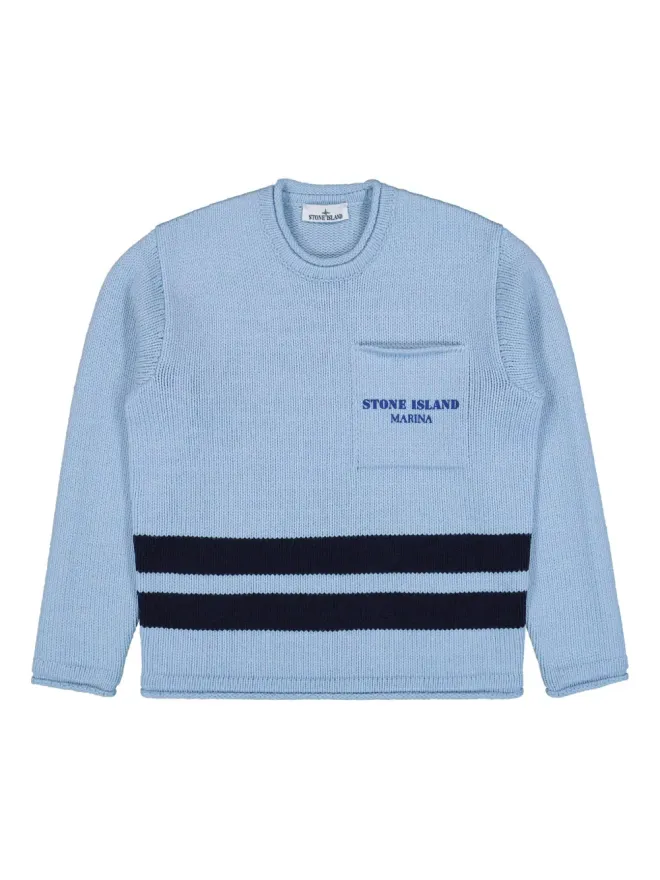 Stone Island Stone Island クルーネック・ストライプディテール セーターの商品画像