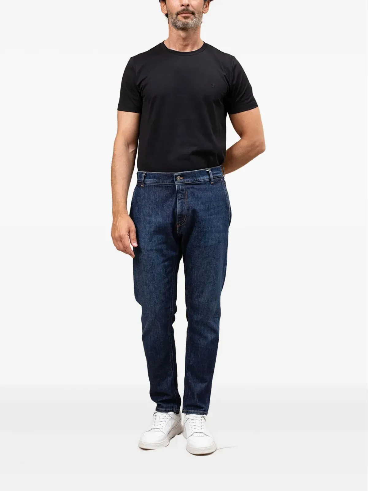 DONDUP ブルーのウォッシュドデニムジーンズ - 画像2