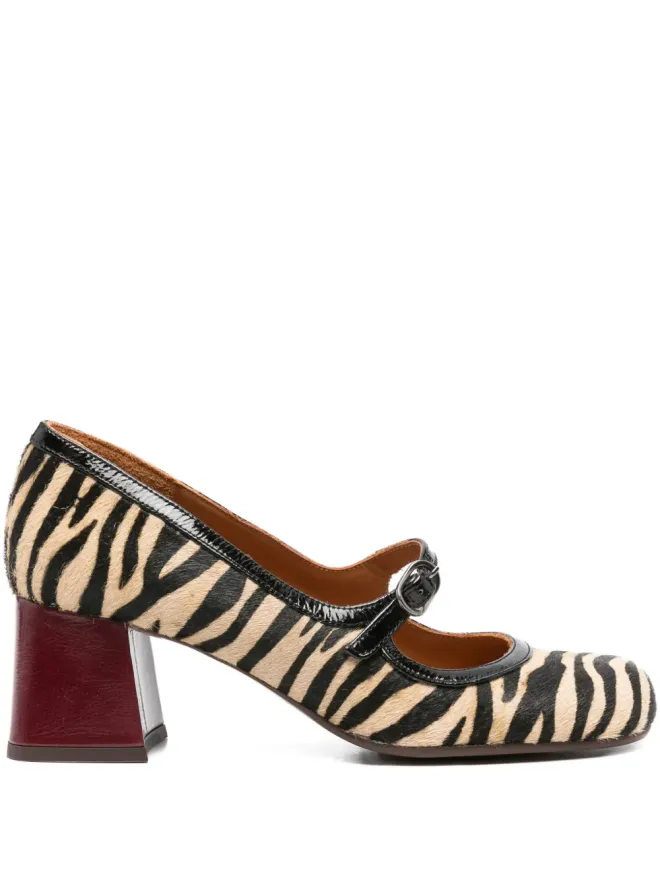 Chie Mihara Chie Mihara Mumma Zebra ブロックヒールパンプス - ピンクの商品画像