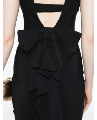 CHIARA BONI La Petite Robe ボウディテールのドレープマキシドレス - Black - サムネイル5
