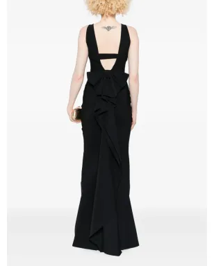CHIARA BONI La Petite Robe ボウディテールのドレープマキシドレス - Black - サムネイル2
