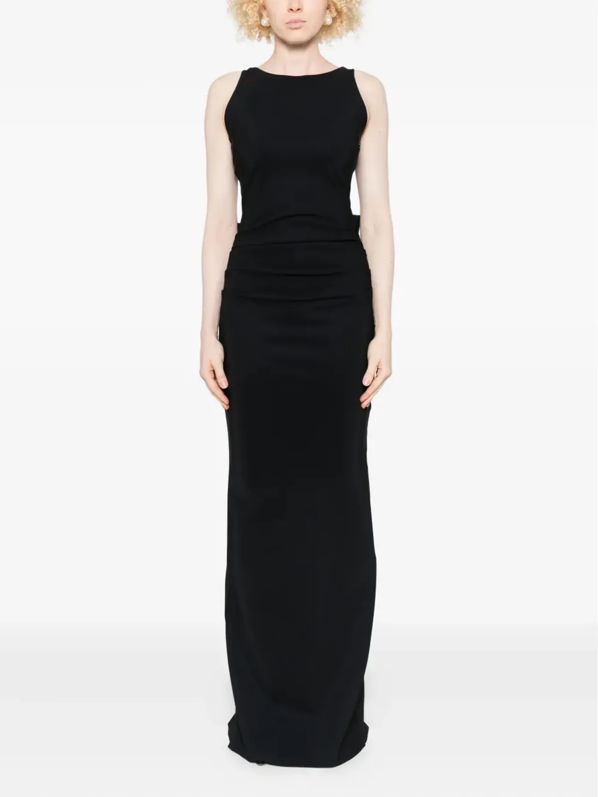 CHIARA BONI La Petite Robe ボウディテールのドレープマキシドレス - Black - 画像3