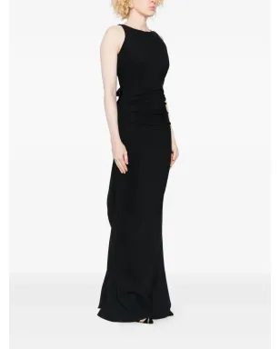 CHIARA BONI La Petite Robe ボウディテールのドレープマキシドレス - Black - サムネイル4