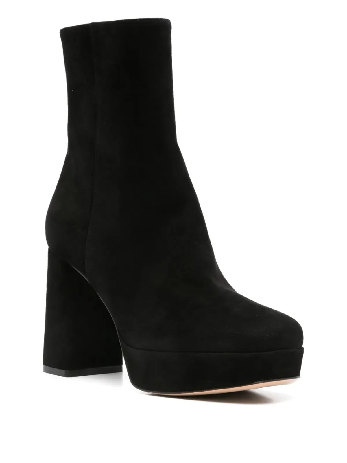 Gianvito Rossi Holly プラットフォーム ブロックヒール スエード アンクルブーツ - 画像2