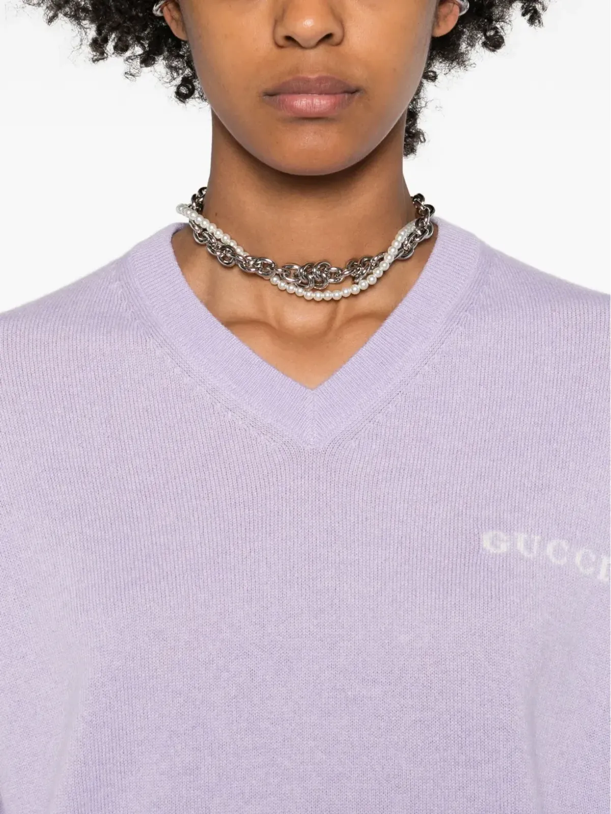 Gucci Vネック カシミヤセーター - 画像5