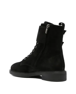 Gianvito Rossi Ripley ダブルバックル スエードブーツ - ブラック - サムネイル3