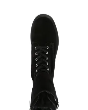 Gianvito Rossi Ripley ダブルバックル スエードブーツ - ブラック - サムネイル4