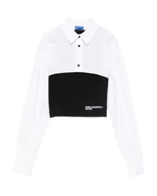 Karl Lagerfeld Jeans カラー・ブロック コットンシャツ（ブラック） - サムネイル1