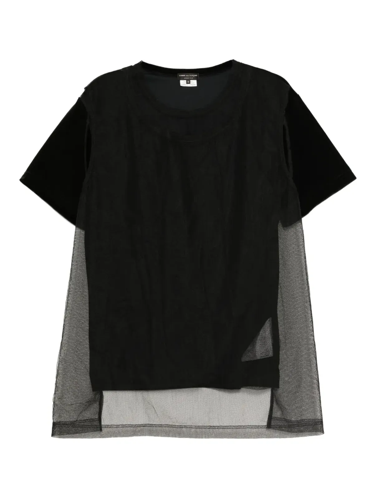 Comme des Garçons Homme Plus ダブルレイヤーTシャツ ブラック - 画像1