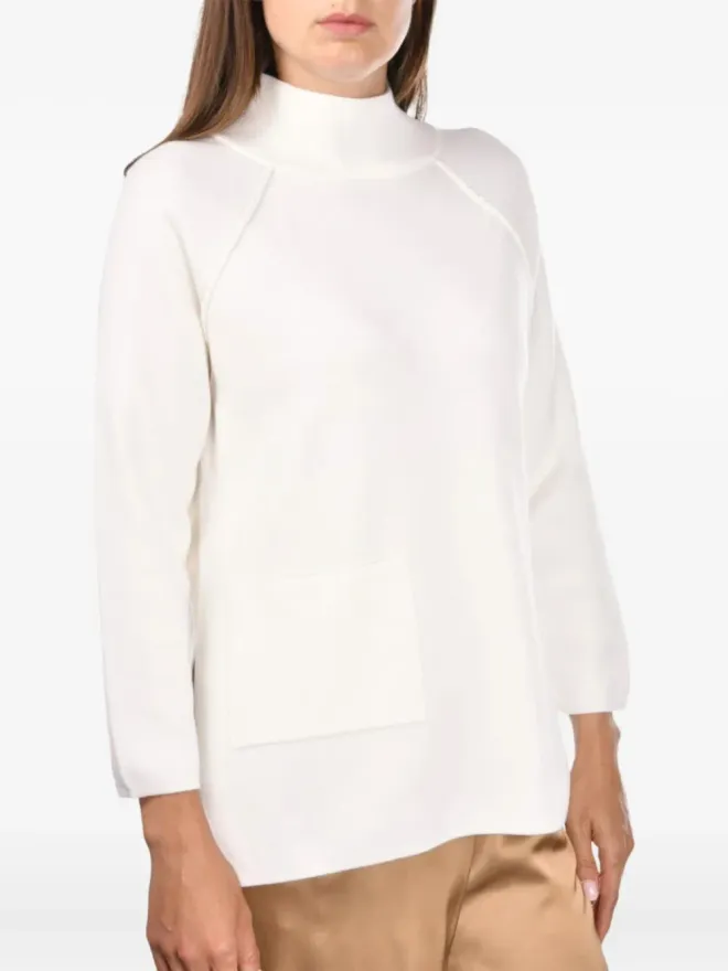 Gran Sasso Gran Sasso 高ネックポケットセーター - Whiteの商品画像