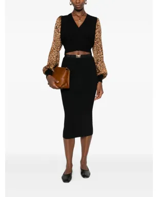 Elisabetta Franchi リブ編みウエストバンド ミディスカート - サムネイル2