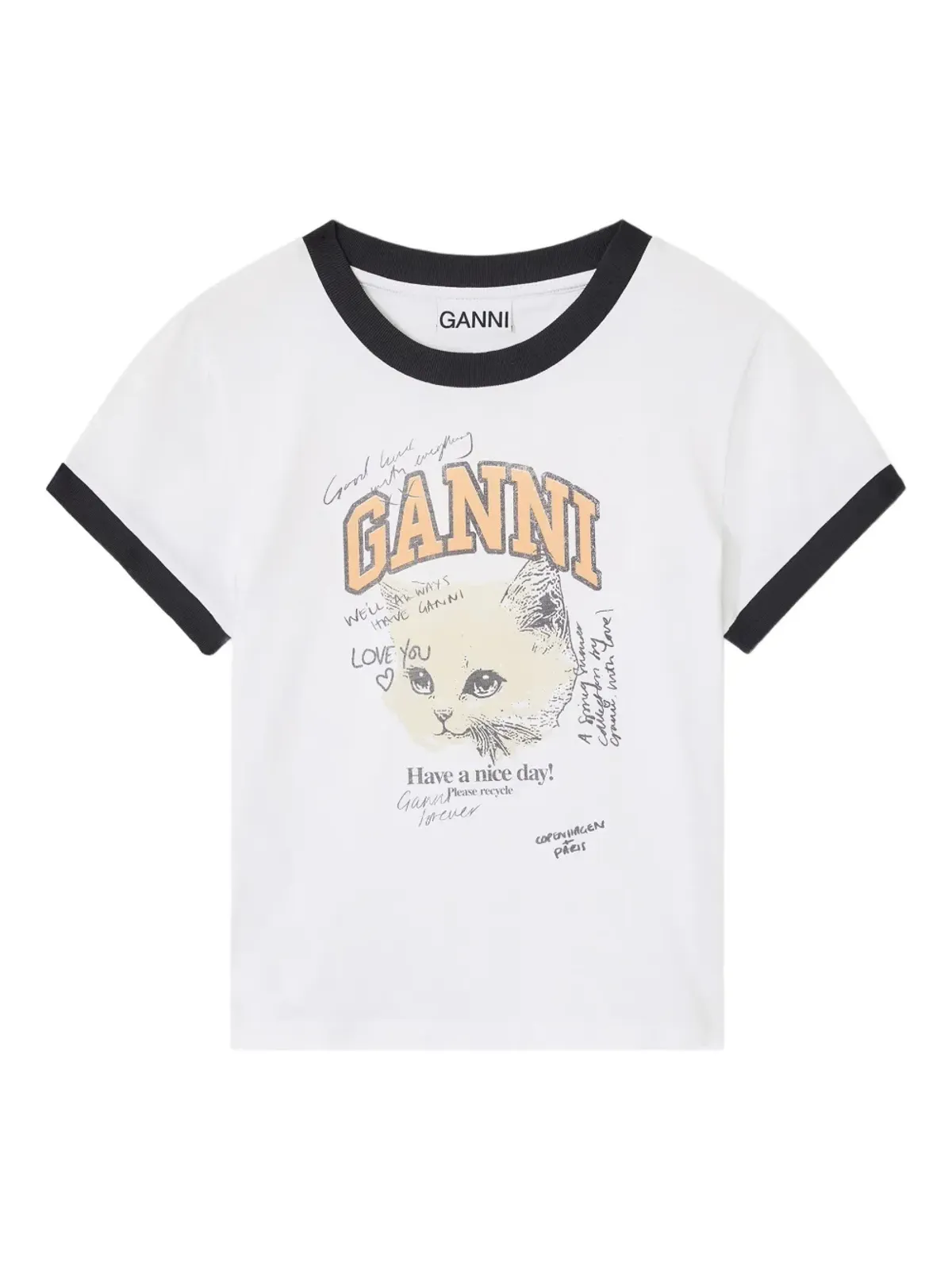 GANNI キティプリント リンガートップ - 画像1