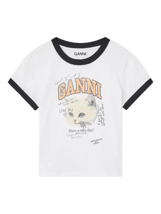Ganni GANNI キティプリント リンガートップの商品画像