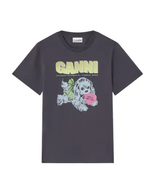 GANNI パピー プリント グラフィック Tシャツ - サムネイル1
