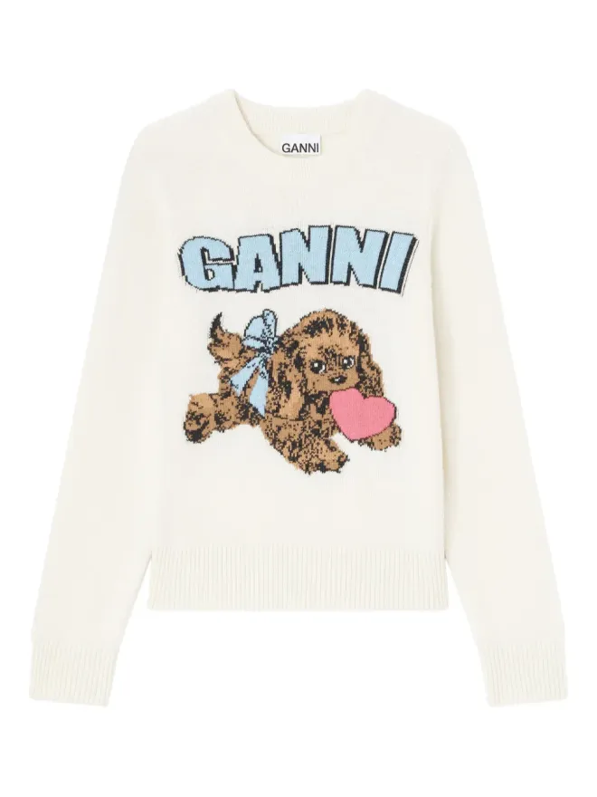 Ganni GANNI パピー ロゴイントアーシア セーターの商品画像
