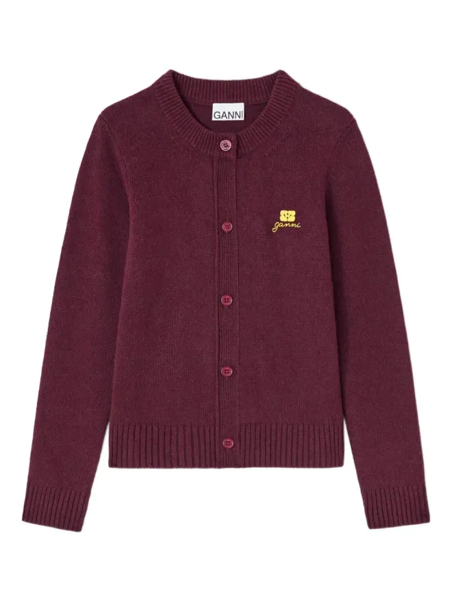 Ganni GANNI ラウンドネックカーディガンの商品画像