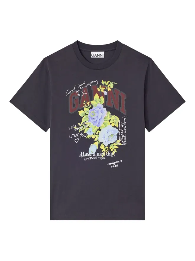 Ganni GANNI 花柄プリント グラフィック Tシャツの商品画像