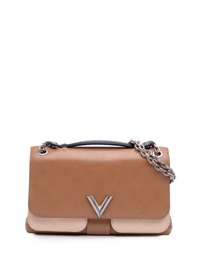 Louis Vuitton Pre-Owned Louis Vuitton ビンテージ 2017 Monogram Cuir Plume Ecume Very Chain satchel - Brownの商品画像
