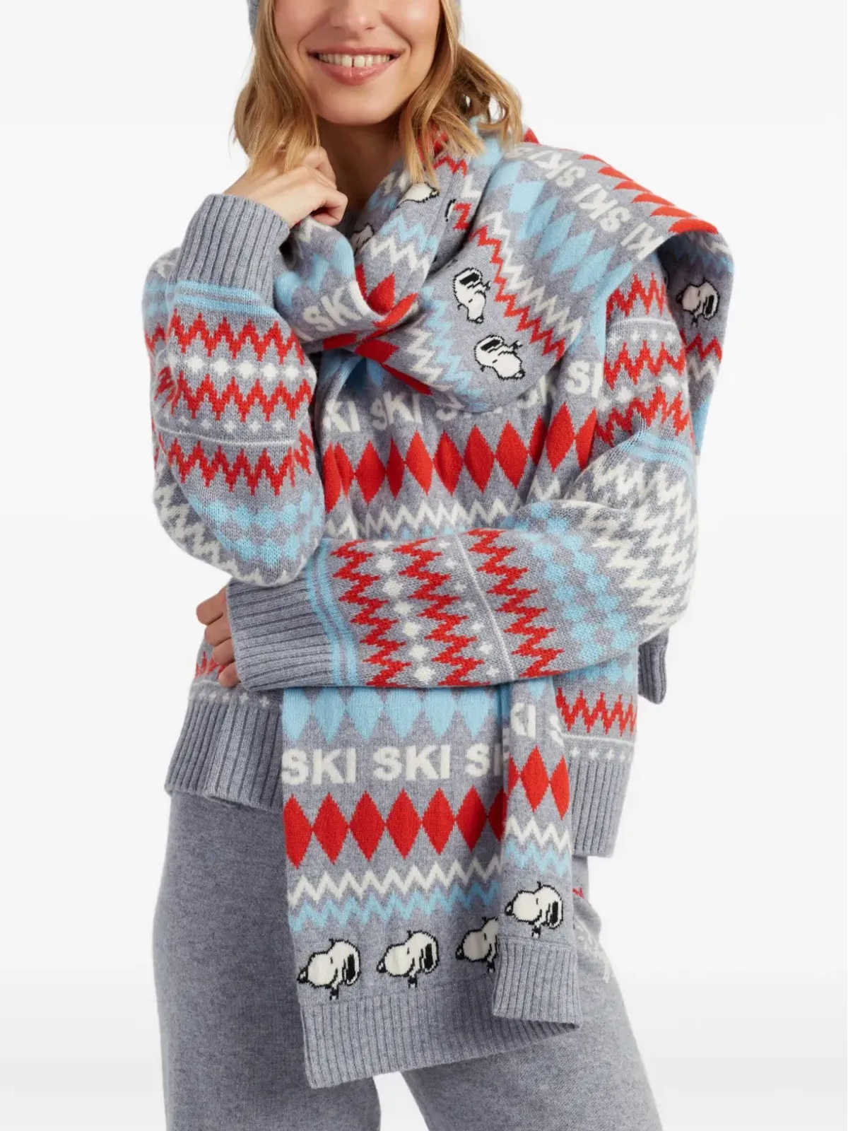 Chinti & Parker ski patterned scarf - Grey - 画像2