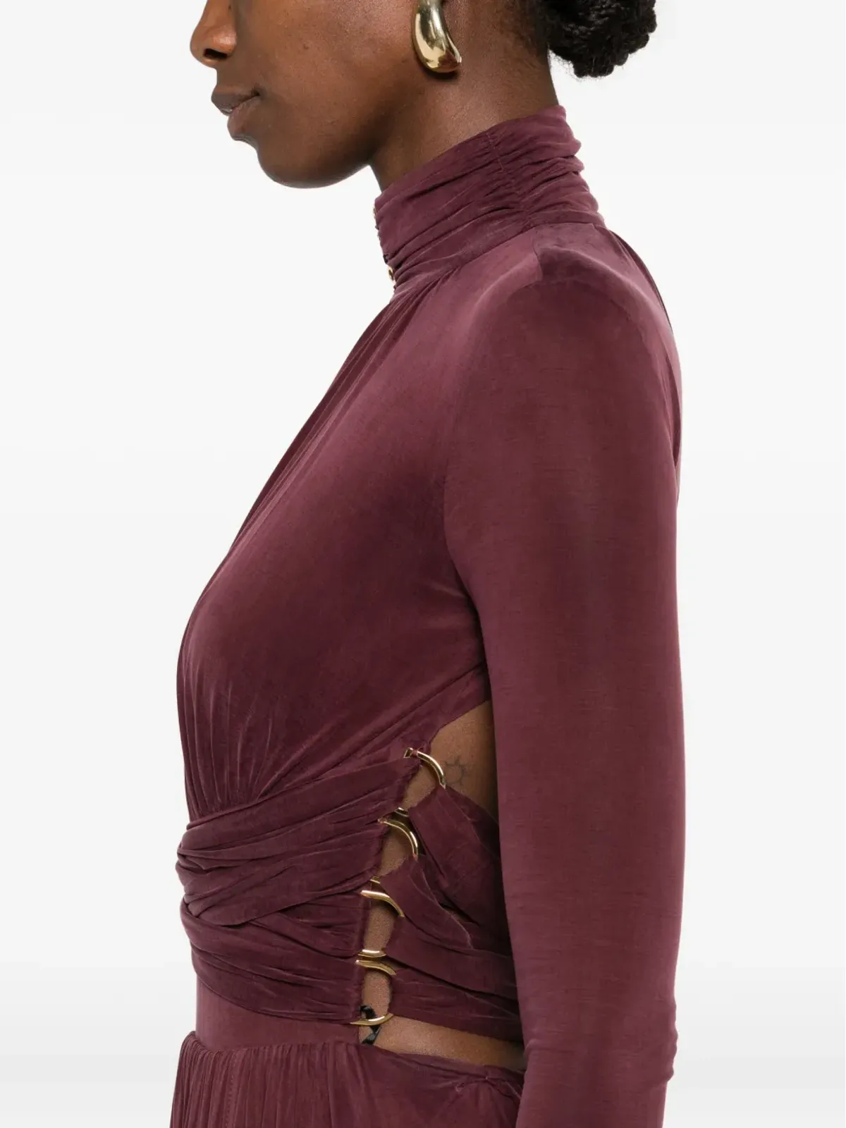 Elisabetta Franchi キーホールネックのマキシドレス - 画像5
