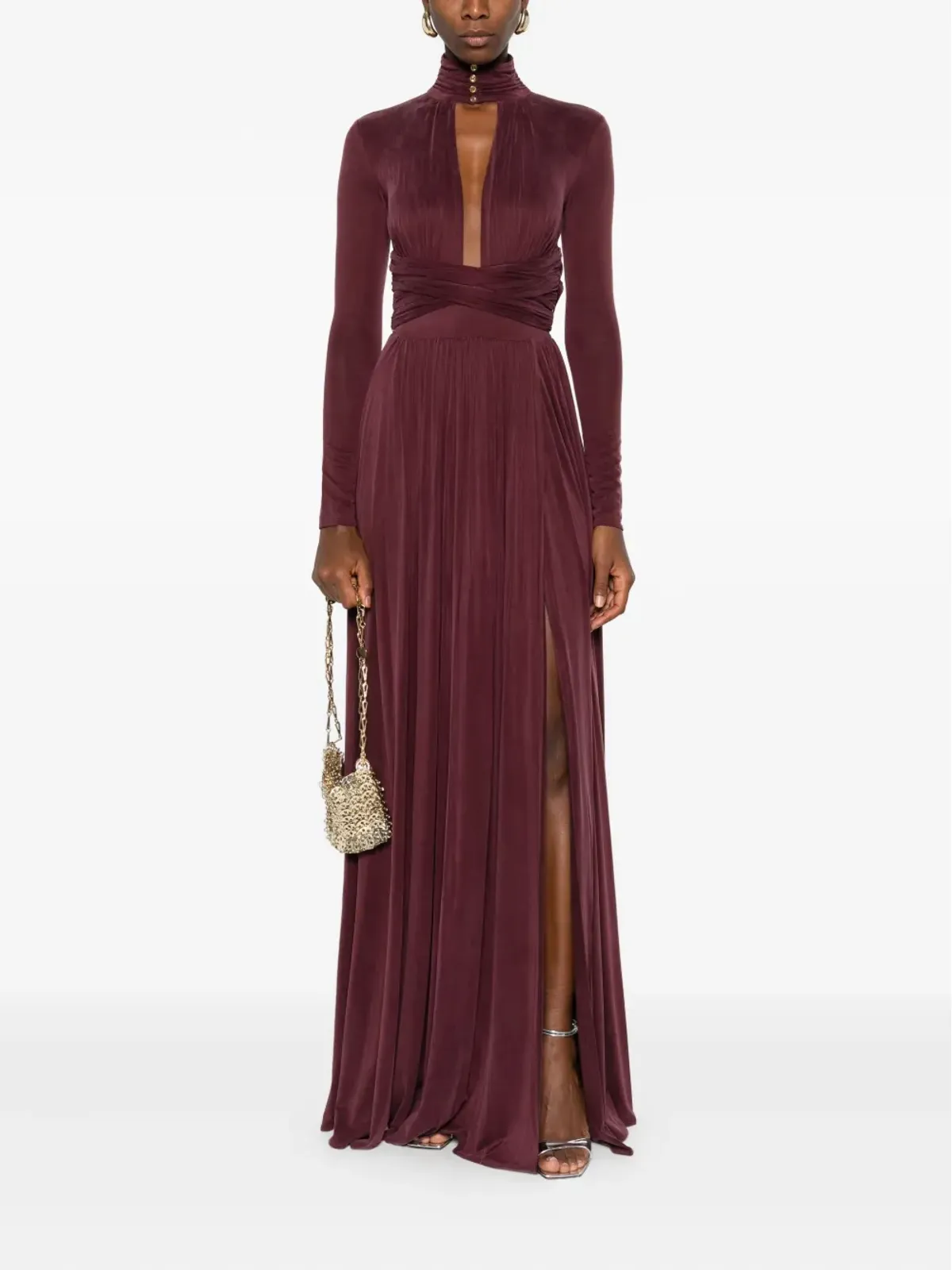 Elisabetta Franchi キーホールネックのマキシドレス - 画像2