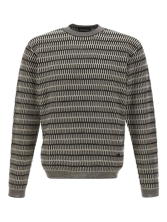 Emporio Armani Emporio Armani オプティカルパターン クルーネックセーターの商品画像