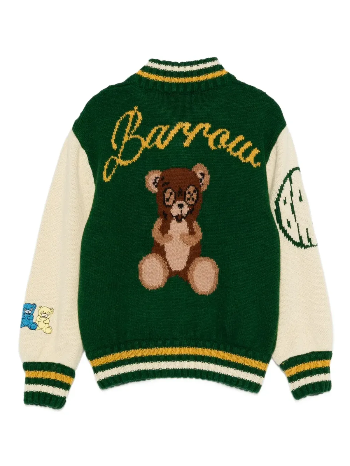 Barrow kids ロゴディテール バーシティジャケット グリーン - 画像2