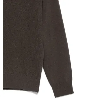 Canali テクスチャード クルーネック セーター - ブラウン - サムネイル3