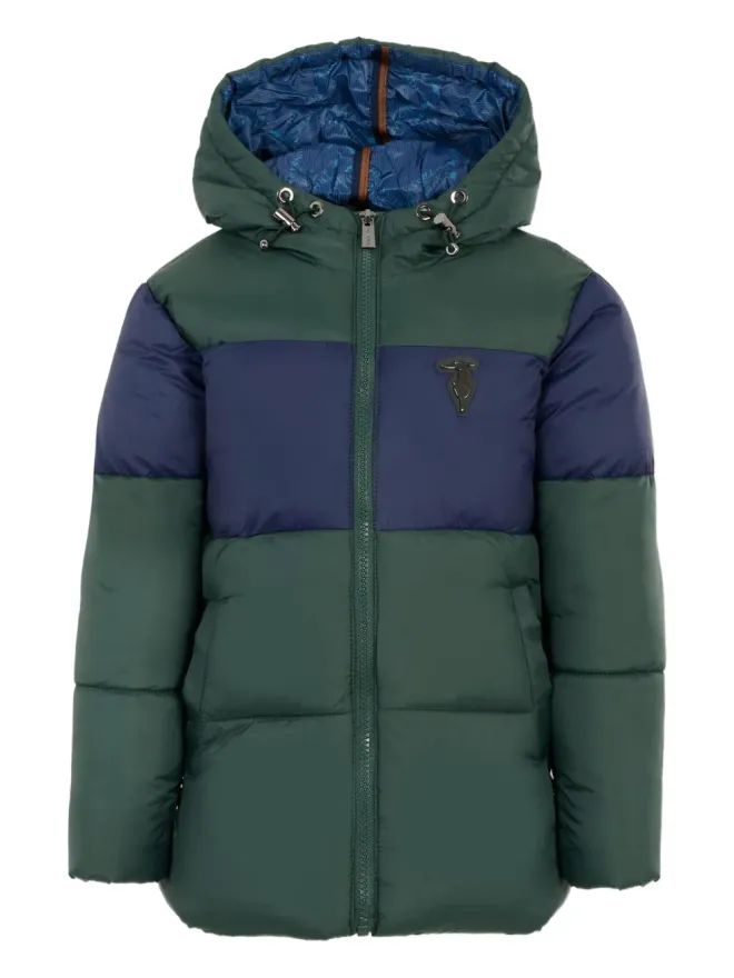 TRUSSARDI JUNIOR TRUSSARDI JUNIOR フード付きカラー・ブロック パディドコートの商品画像