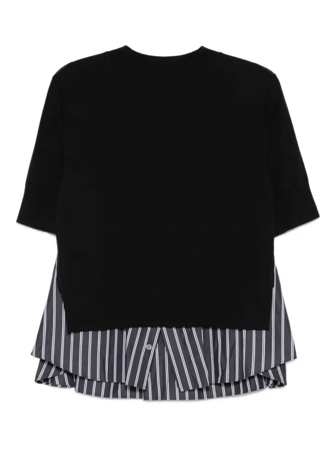 sacai sacai レイヤードストライプニットトップの商品画像