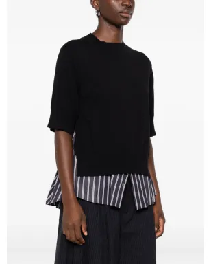 sacai レイヤードストライプニットトップ - サムネイル3