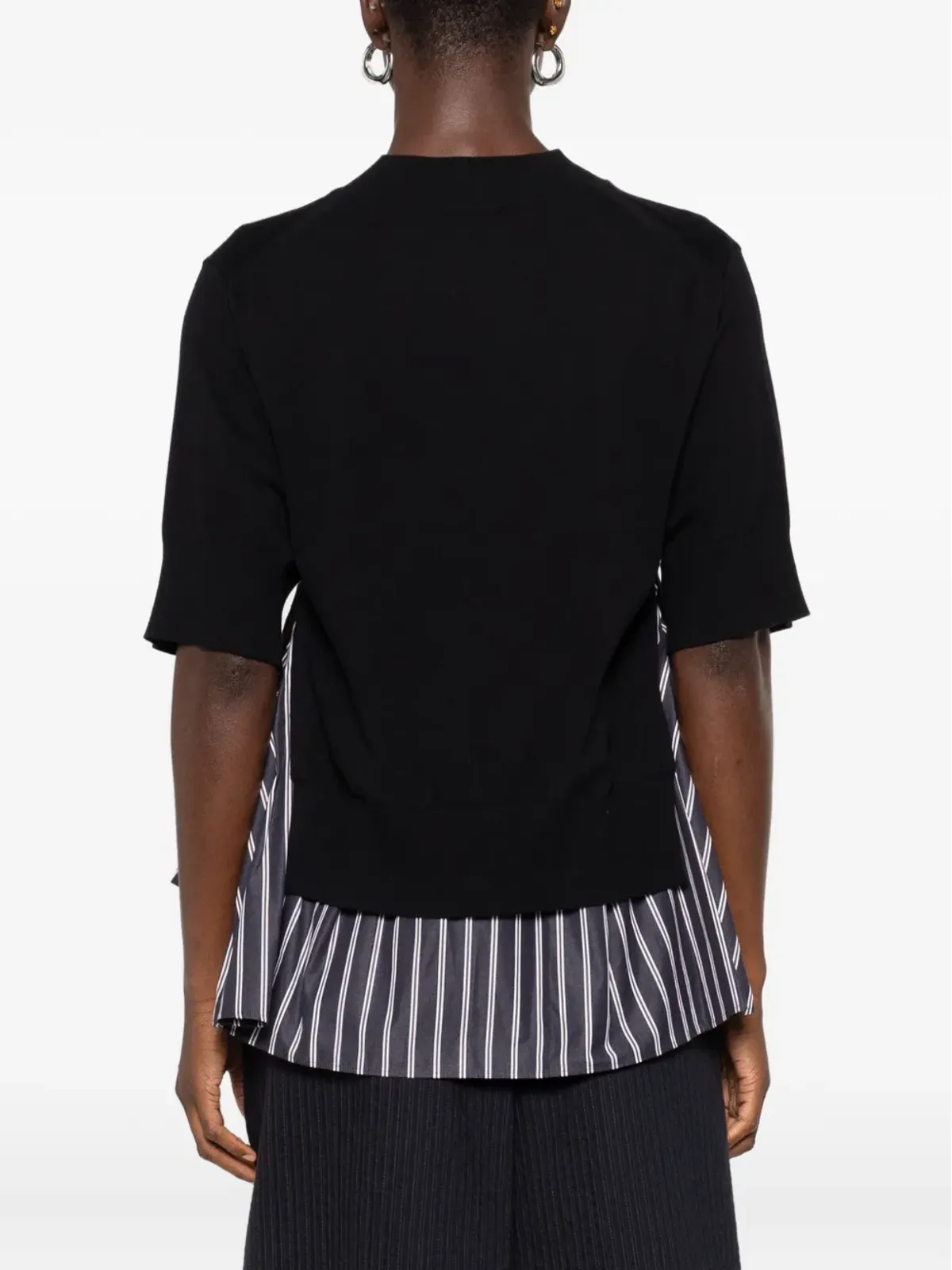 sacai レイヤードストライプニットトップ - 画像4