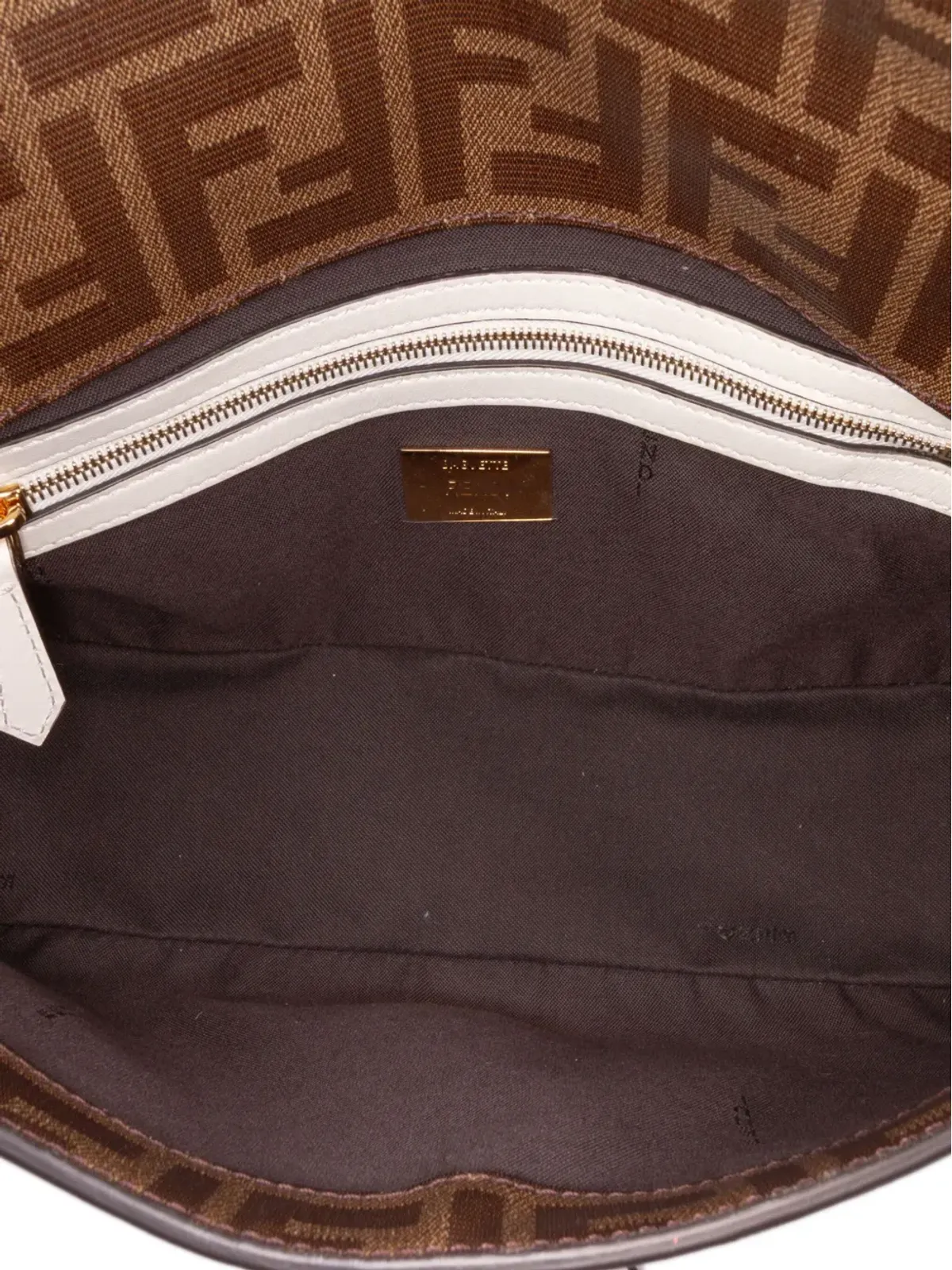 Fendi Pre-Owned ズッカ グレイズド ファブリック ケージ バゲット サッチェル - ブラウン - 画像5