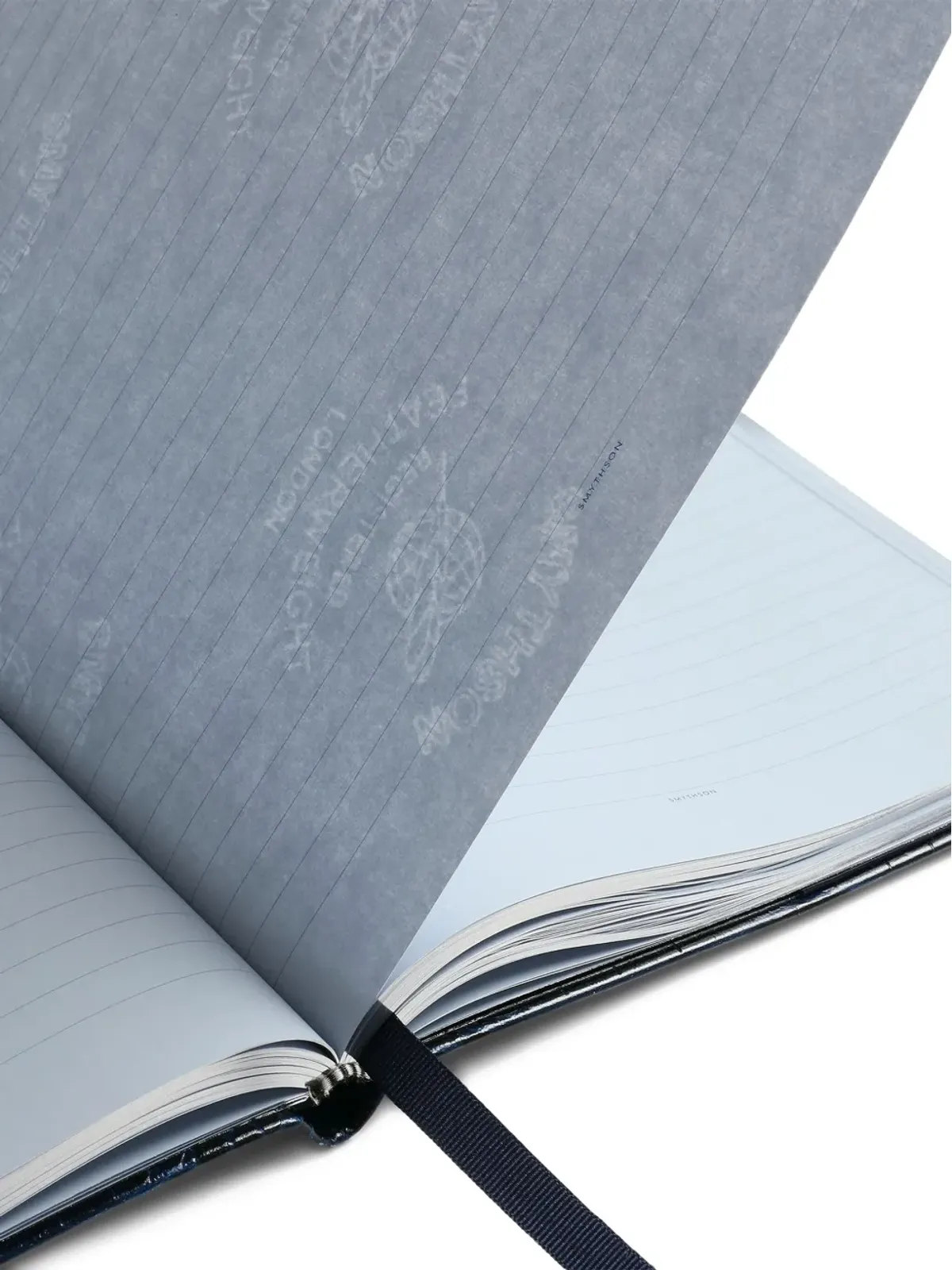Smythson Portobello crocodile-effect slide-closure ノートブック - ブルー - 画像2