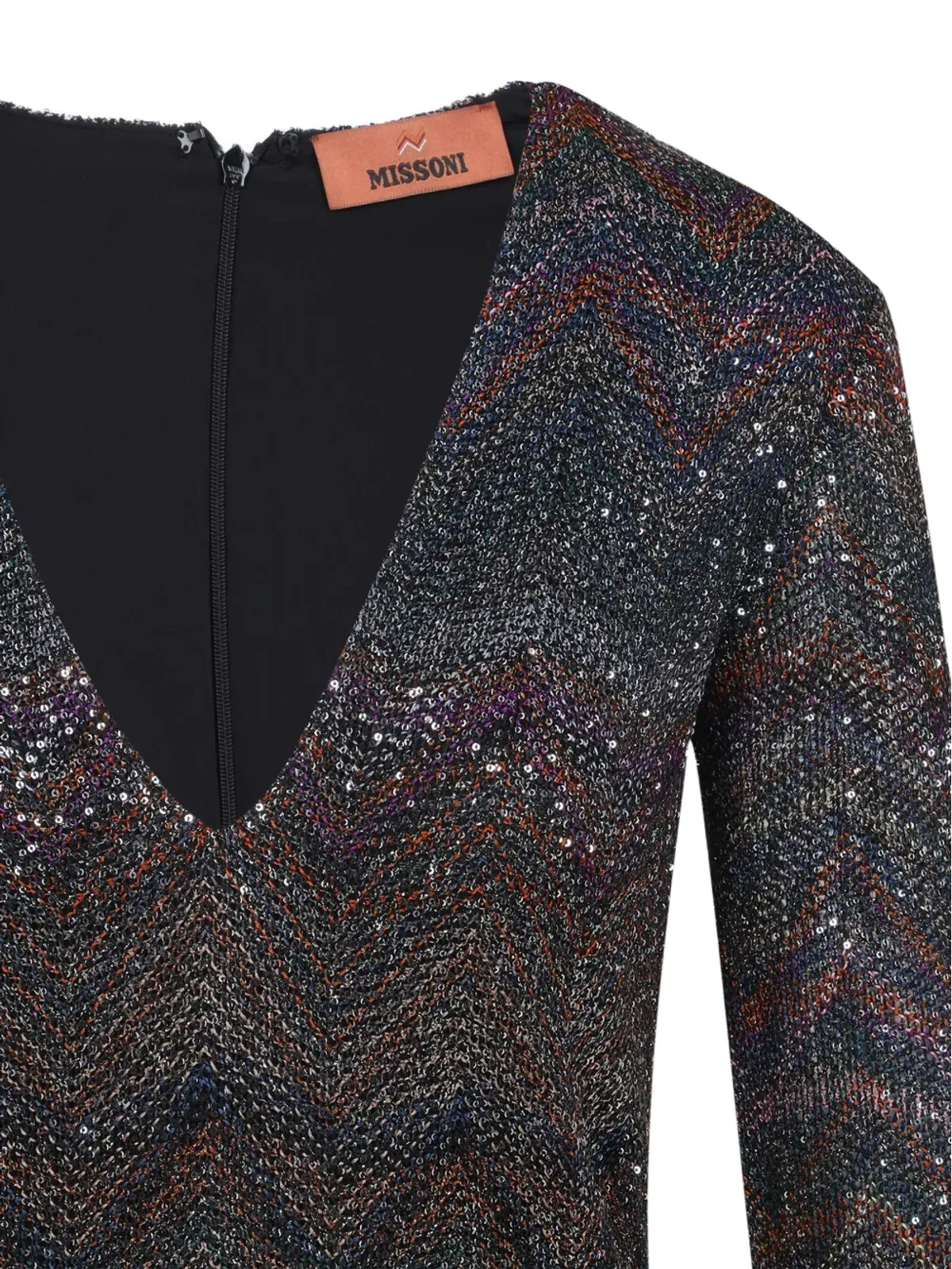 Missoni ジグザグニット・スパンコール付きミニドレス - 画像4