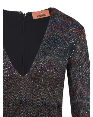 Missoni ジグザグニット・スパンコール付きミニドレス - サムネイル4