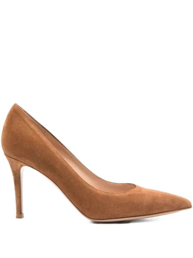 Gianvito Rossi Gianvito Rossi ポインテッドトゥ スエード パンプス - ブラウンの商品画像