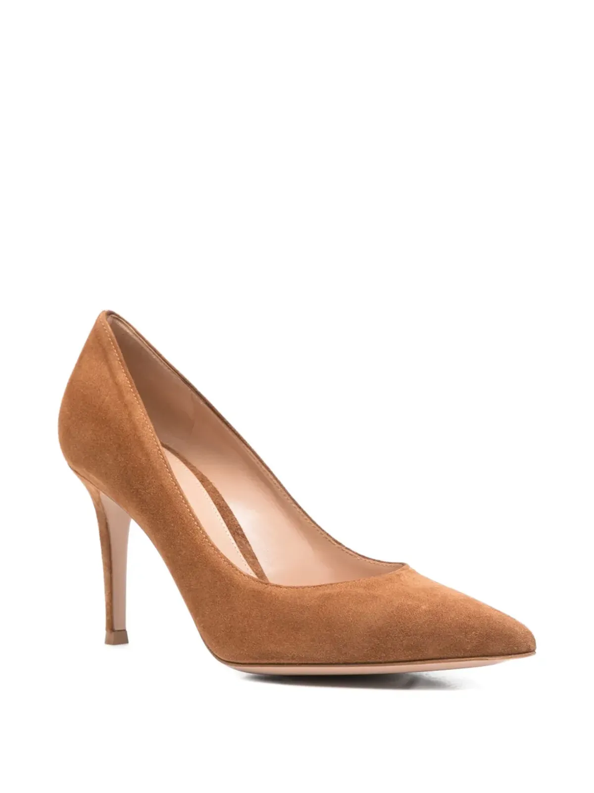 Gianvito Rossi ポインテッドトゥ スエード パンプス - ブラウン - 画像2